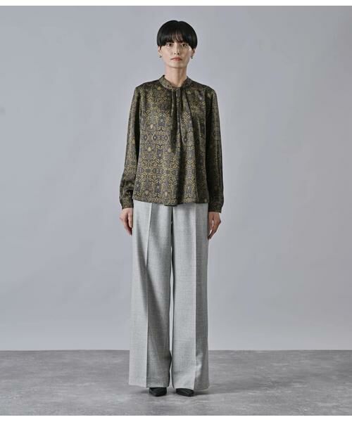 Atraer / アトラエル シャツ・ブラウス | アールヌーボーボタニカルプリント スカーフ風長袖ブラウス | 詳細8