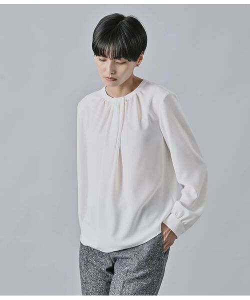 Atraer / アトラエル シャツ・ブラウス | ストレッチジョーゼット ギャザーデザインブラウス | 詳細10