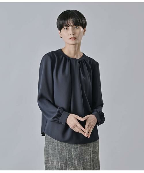 Atraer / アトラエル シャツ・ブラウス | ストレッチジョーゼット ギャザーデザインブラウス | 詳細15