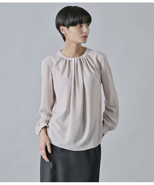 Atraer / アトラエル シャツ・ブラウス | ストレッチジョーゼット ギャザーデザインブラウス | 詳細3