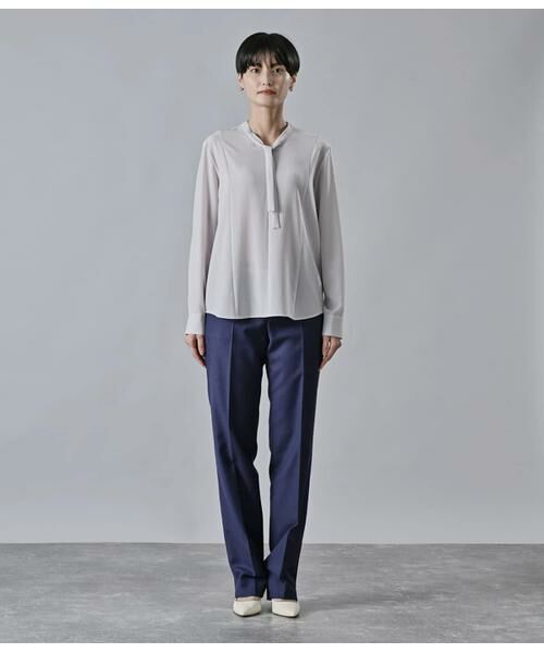 Atraer / アトラエル シャツ・ブラウス | シフォンストレッチ 身頃切り替えボウタイブラウス | 詳細8