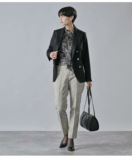 Atraer / アトラエル シャツ・ブラウス | サテン楊柳オーキッドプリント アシンメトリースカーフ風ブラウス | 詳細14