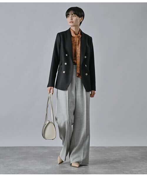 Atraer / アトラエル シャツ・ブラウス | サテン楊柳オーキッドプリント アシンメトリースカーフ風ブラウス | 詳細8