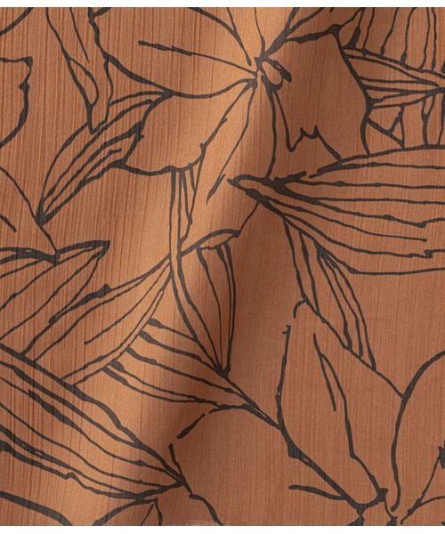 Atraer / アトラエル シャツ・ブラウス | サテン楊柳オーキッドプリント アシンメトリースカーフ風ブラウス | 詳細9