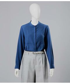 Atraer / アトラエル シャツ・ブラウス | シフォンストレッチ 飾りステッチ切替ブラウス