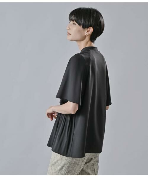 Atraer / アトラエル シャツ・ブラウス | ストレッチジョーゼット プリーツ5分袖ブラウス | 詳細8