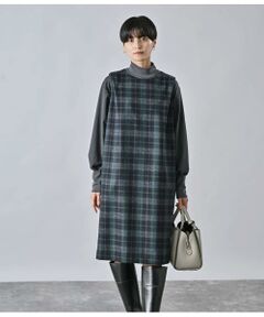 Atraer / アトラエル ミニ丈・ひざ丈ワンピース | ストレッチツィードチェック サックドレス