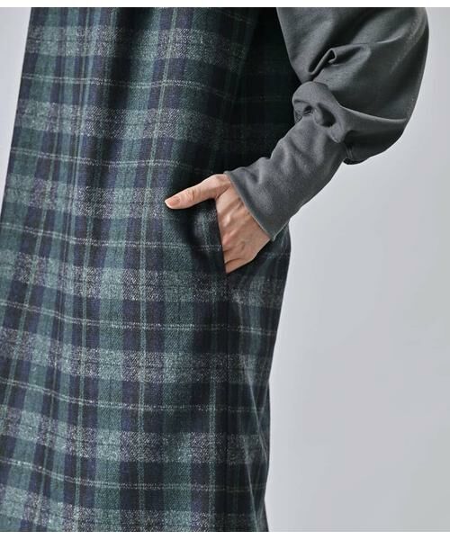 Atraer / アトラエル ミニ丈・ひざ丈ワンピース | ストレッチツィードチェック サックドレス | 詳細4