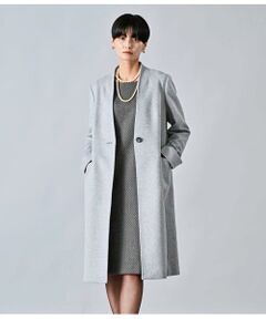 Atraer / アトラエル その他アウター | カシミヤ混ビーバー ノーカラーＶネックコート