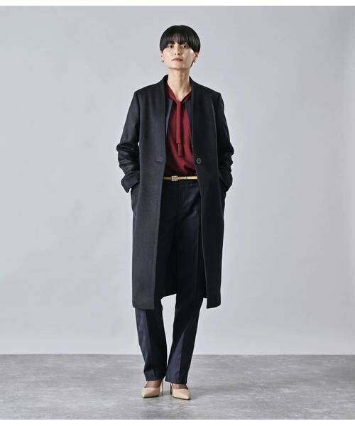 Atraer / アトラエル その他アウター | カシミヤ混ビーバー ノーカラーＶネックコート | 詳細10