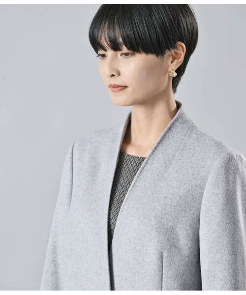 Atraer / アトラエル その他アウター | カシミヤ混ビーバー ノーカラーＶネックコート | 詳細3