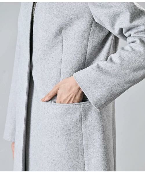 Atraer / アトラエル その他アウター | カシミヤ混ビーバー ノーカラーＶネックコート | 詳細5