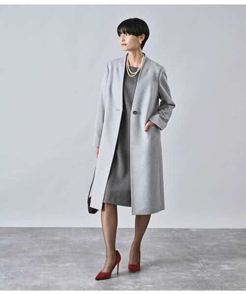 Atraer / アトラエル その他アウター | カシミヤ混ビーバー ノーカラーＶネックコート | 詳細6