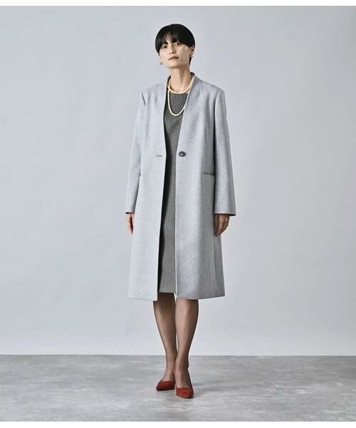 Atraer / アトラエル その他アウター | カシミヤ混ビーバー ノーカラーＶネックコート | 詳細7