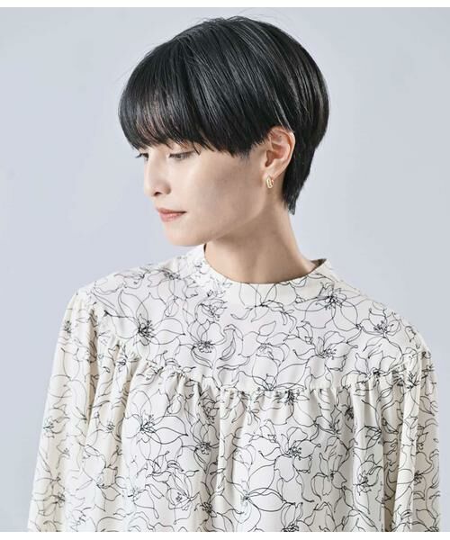 Atraer / アトラエル シャツ・ブラウス | モノトーンフラワープリント ヨーク切り替えブラウス | 詳細3