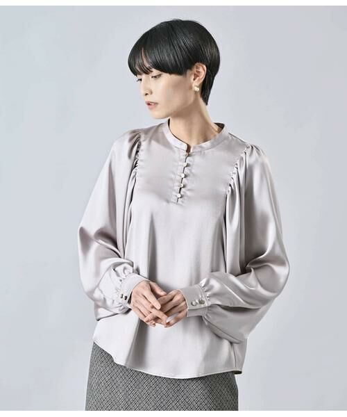 Atraer / アトラエル シャツ・ブラウス | マットサテン ボリュームスリーブブラウス | 詳細12