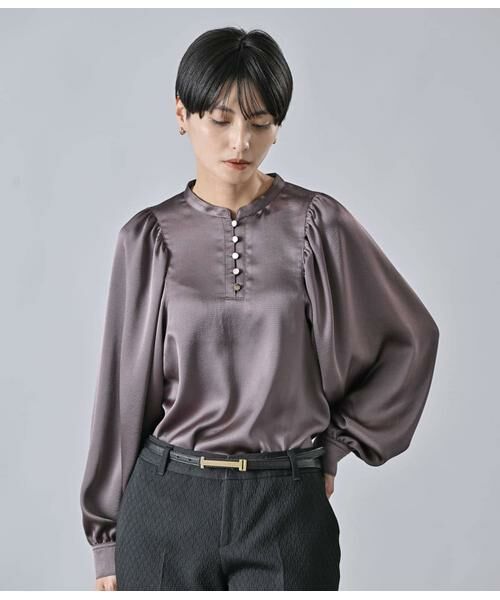 Atraer / アトラエル シャツ・ブラウス | マットサテン ボリュームスリーブブラウス | 詳細3