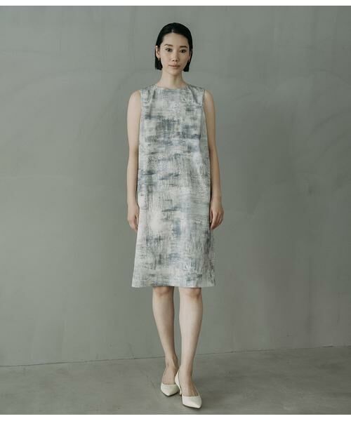 Atraer / アトラエル ミニ丈・ひざ丈ワンピース | オーシャンベールプリント ノースリーブサックドレス | 詳細10