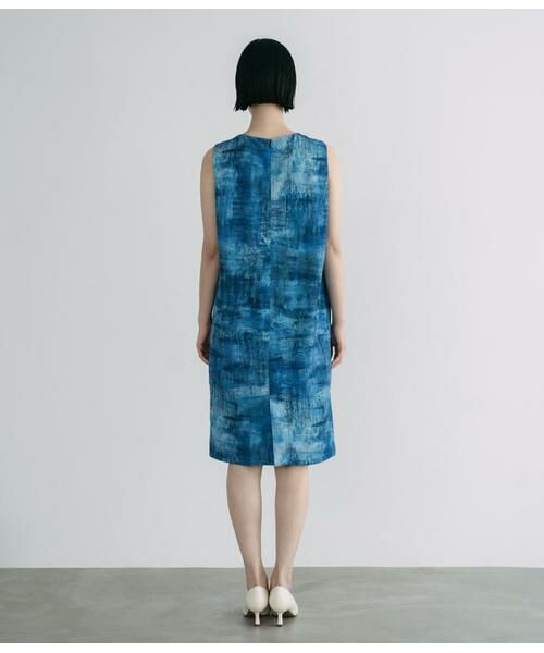 Atraer / アトラエル ミニ丈・ひざ丈ワンピース | オーシャンベールプリント ノースリーブサックドレス | 詳細2