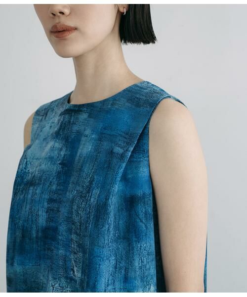 Atraer / アトラエル ミニ丈・ひざ丈ワンピース | オーシャンベールプリント ノースリーブサックドレス | 詳細4