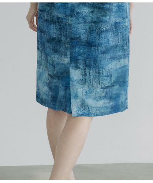 Atraer / アトラエル ミニ丈・ひざ丈ワンピース | オーシャンベールプリント ノースリーブサックドレス | 詳細8