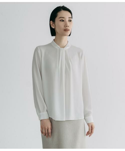 Atraer / アトラエル シャツ・ブラウス | ストレッチジョーゼット スカーフ風長袖ブラウス | 詳細8