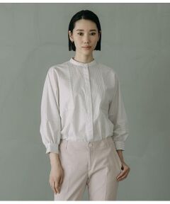 Atraer / アトラエル シャツ・ブラウス | シルキーコットンストライプ 切り替えデザインブラウス