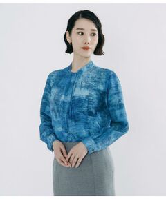 Atraer / アトラエル シャツ・ブラウス | オーシャンベールプリント スカーフ風長袖ブラウス