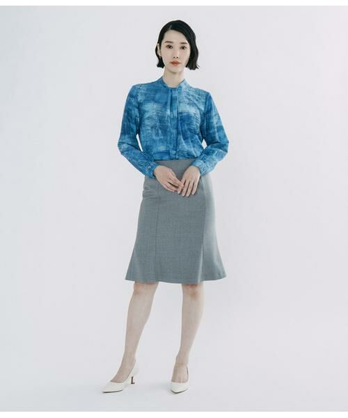 Atraer / アトラエル シャツ・ブラウス | オーシャンベールプリント スカーフ風長袖ブラウス | 詳細4