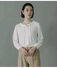 Atraer / アトラエル シャツ・ブラウス | ストレッチジョーゼット ダブルカラーリボンブラウス