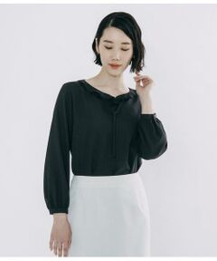 Atraer / アトラエル シャツ・ブラウス | ストレッチジョーゼット ダブルカラーリボンブラウス