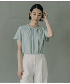 Atraer / アトラエル シャツ・ブラウス | ストレッチジョーゼット スカーフ風フレアスリーブブラウス