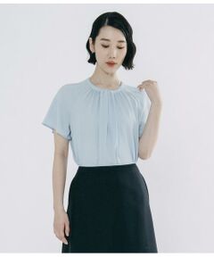 Atraer / アトラエル シャツ・ブラウス | ストレッチジョーゼット スカーフ風フレアスリーブブラウス