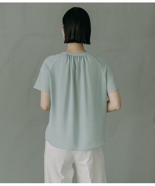 Atraer / アトラエル シャツ・ブラウス | ストレッチジョーゼット スカーフ風フレアスリーブブラウス | 詳細2