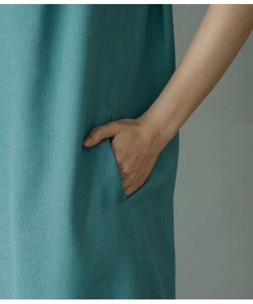 Atraer / アトラエル ミニ丈・ひざ丈ワンピース | リネンライクオックス 半袖サックワンピース | 詳細5