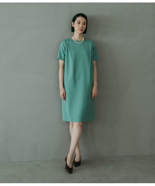 Atraer / アトラエル ミニ丈・ひざ丈ワンピース | リネンライクオックス 半袖サックワンピース | 詳細6