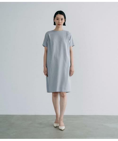 Atraer / アトラエル ミニ丈・ひざ丈ワンピース | リネンライクオックス 半袖サックワンピース | 詳細8