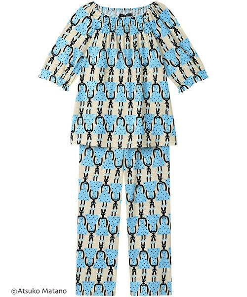 Atsuko Matano / アツコ マタノ ルームウェア | レディスパジャマ　上下セット（ＨＤＸ２１５）（BU）