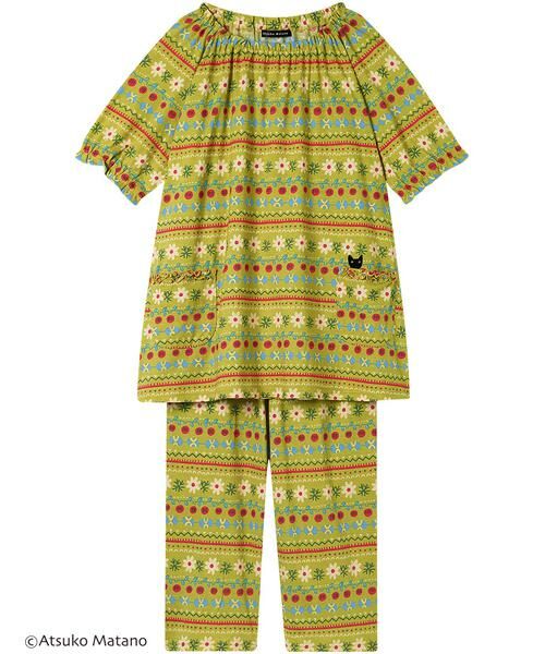 Atsuko Matano / アツコ マタノ ルームウェア | レディスパジャマ　上下セット（ＨＤＴ１２５）（GR）