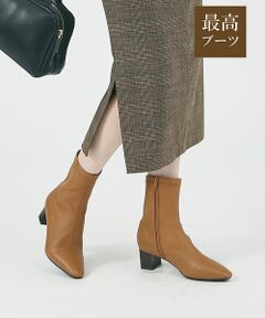 【最高ブーツ/ 5cmヒール】ストレッチショートブーツ