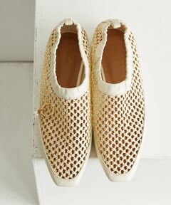 Au BANNISTER / オゥ バニスター フラットシューズ | パールチャーム付き メッシュフラットシューズ