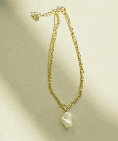 Au BANNISTER / オゥ バニスター アンクレット | バロックパールダブルチェーンアンクレット