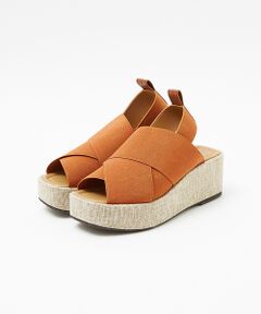 Au BANNISTER / オゥ バニスター サンダル | エラスティッククロスウェッジサンダル