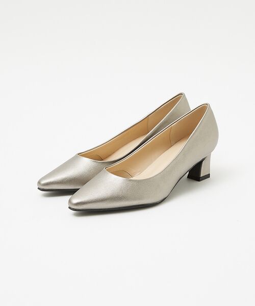 Au BANNISTER/オゥ バニスター 【販売店舗限定】ブロックヒールミドルパンプス シルバー 38 Au BANNISTER/オゥ バニスター 【販売店舗限定】ブロックヒールミドルパンプス シルバー 38
