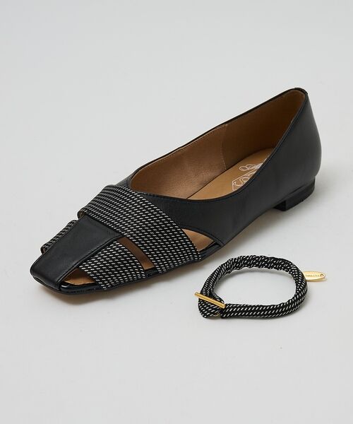 Au BANNISTER / オゥ バニスター パンプス | 【シルクネクタイ生地使用】グルカモチーフ フラットパンプス【予約】 | 詳細1