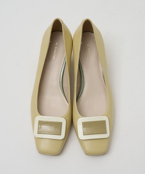 Au BANNISTER / オゥ バニスター パンプス | スクエアモチーフパンプス【予約】（イエロー）
