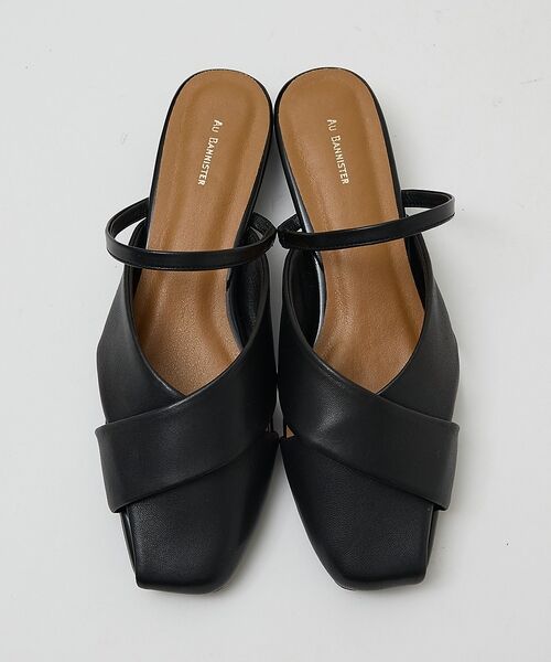 Au BANNISTER / オゥ バニスター パンプス | ストラップソフトレザー ミュールパンプス【予約】（ブラック）