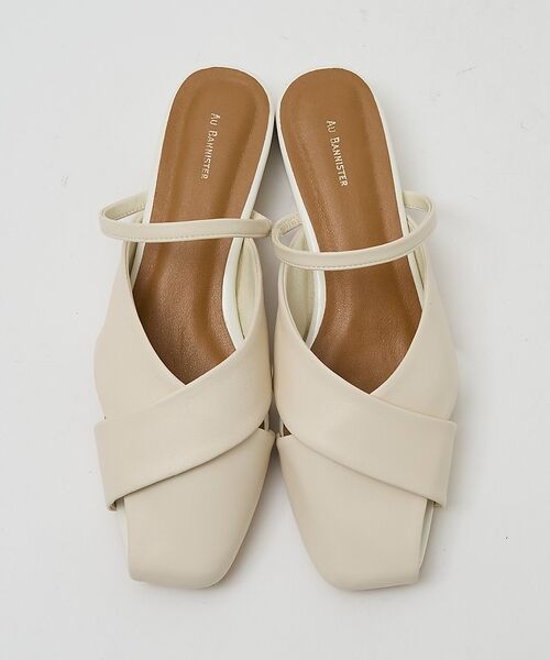Au BANNISTER / オゥ バニスター パンプス | ストラップソフトレザー ミュールパンプス【予約】（アイボリー）