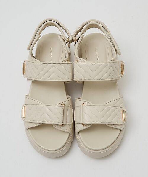 Au BANNISTER / オゥ バニスター サンダル | 【軽量】Wベルトスポーツサンダル【予約】(アイボリー)