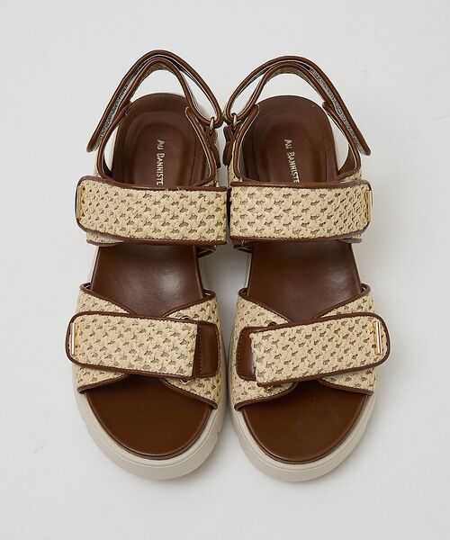 Au BANNISTER / オゥ バニスター サンダル | 【軽量】Wベルトスポーツサンダル【予約】(ブラウン)